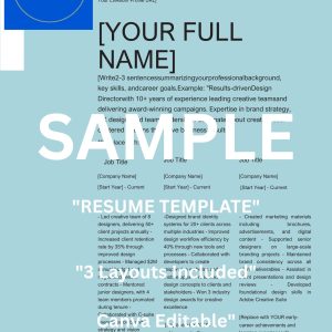 Professional Resume Template Canva | Editable CV Design